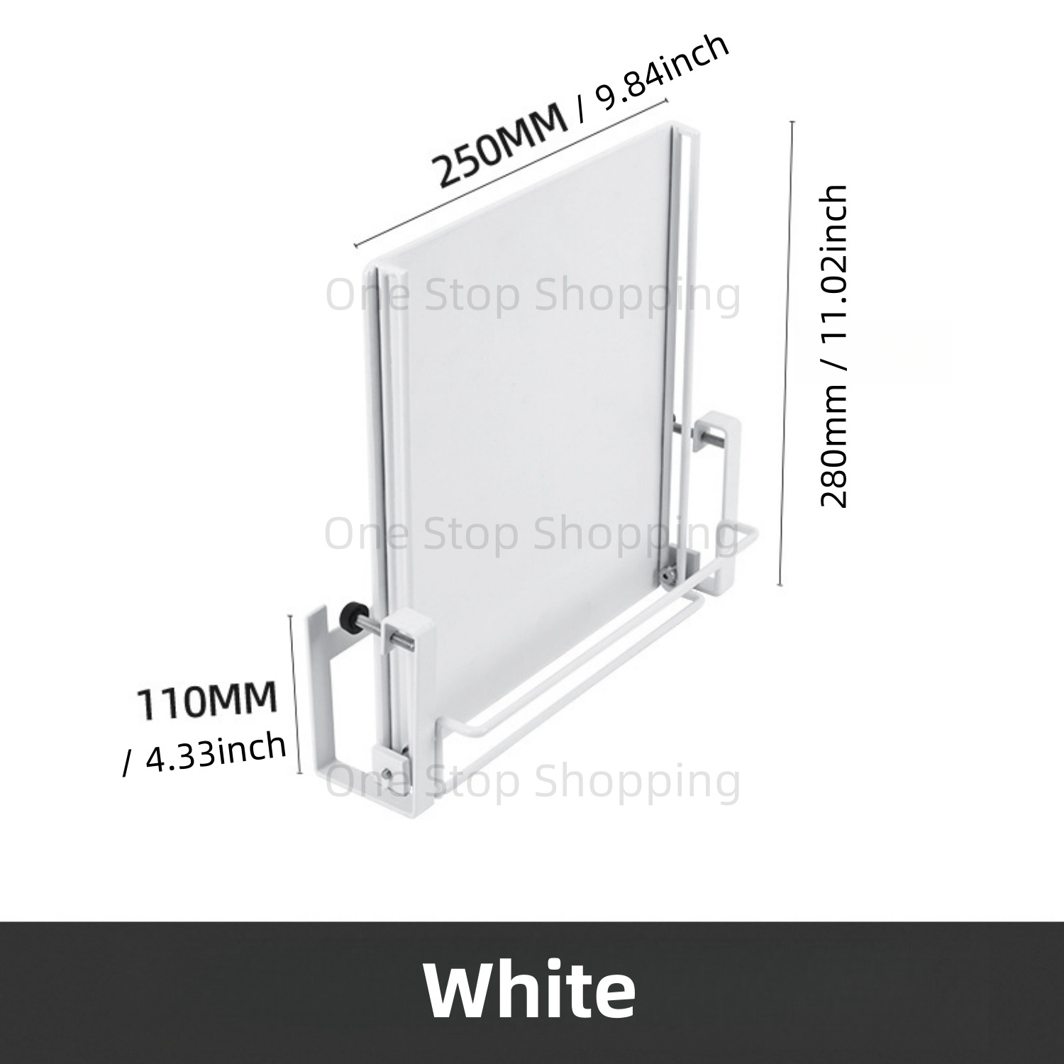 Kitchen Foldable Cabinet Door Organizer Towel Rack Over Cabinet Door Multifunction Rust-Resistant Portable Small Spaces: WHITE