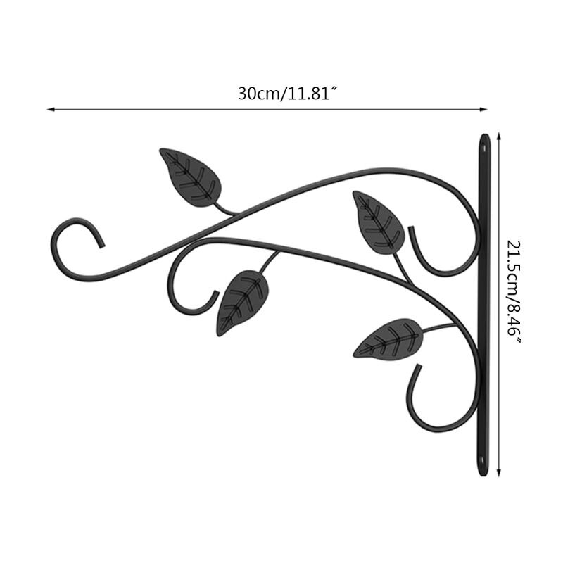 Wrought Iron Wall Mounted Hanging Basket Hook Plant Flower Pot Hanger Decoration