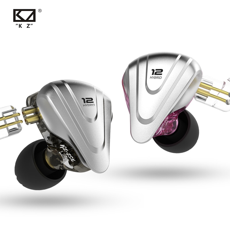 KZ – Auriculares metálicos intrauditivos con cancelación de ruido, audífonos internos híbridos 5BA + 1DD con 12 conductores, graves HIFI, ZSX Terminator