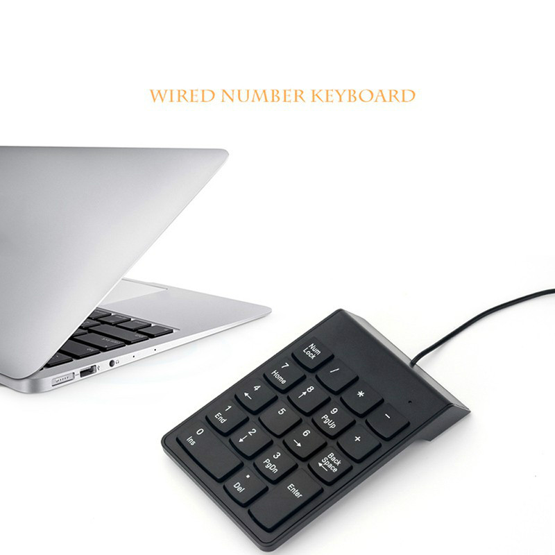 Bkscy MINI Number Pad USB Wired Mini Keyboard Keypad 18 Keys Numeric for Laptop Desktop PC Pro Computer Numpad Digital Keyboard