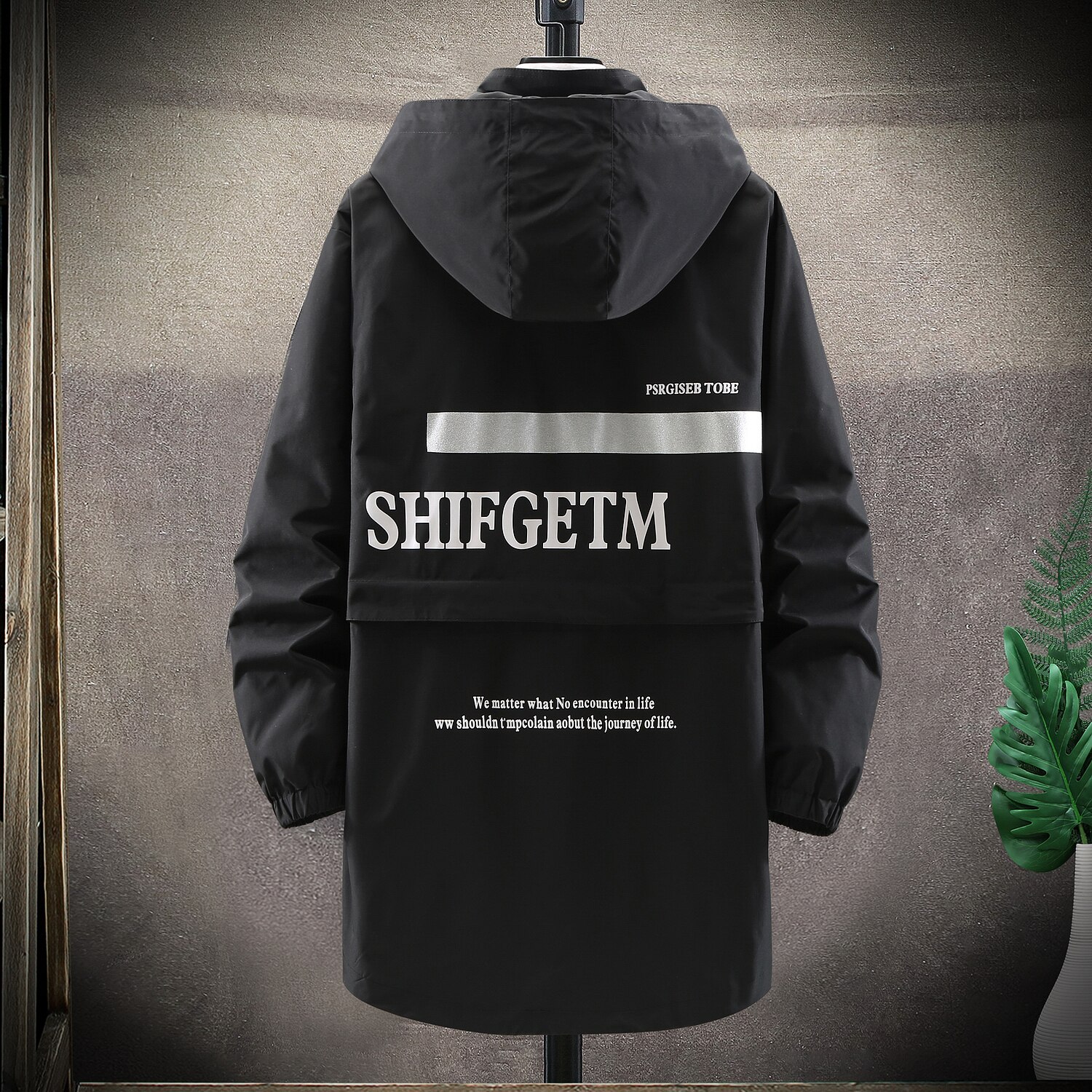 man Fat coat plus size jacket loose tooling jacket long windbreaker Letter print Removable cap men jacket extra large size 10xl