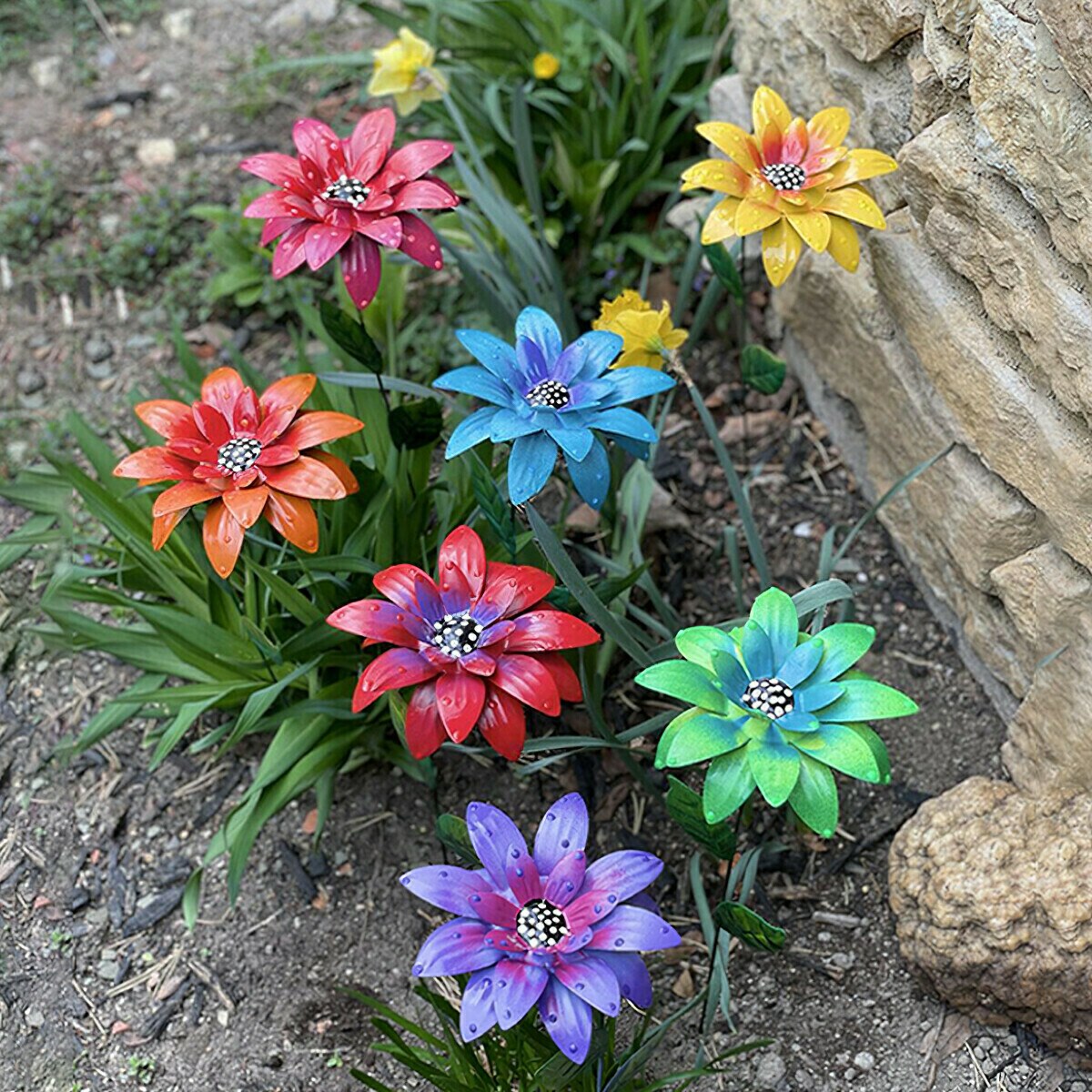 Piquets de jardin en métal, fleur de lys, artisanat en fer forgé à la main, Art de jardin, de fête des mères, décoration de la maison L23