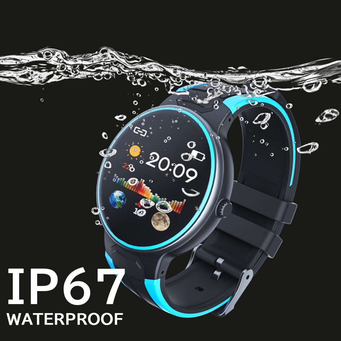Smart Watch Round smart watches for Android phones and iOS phones compatible with iPhone Samsung IP67 Swimming WaterproofFitnes