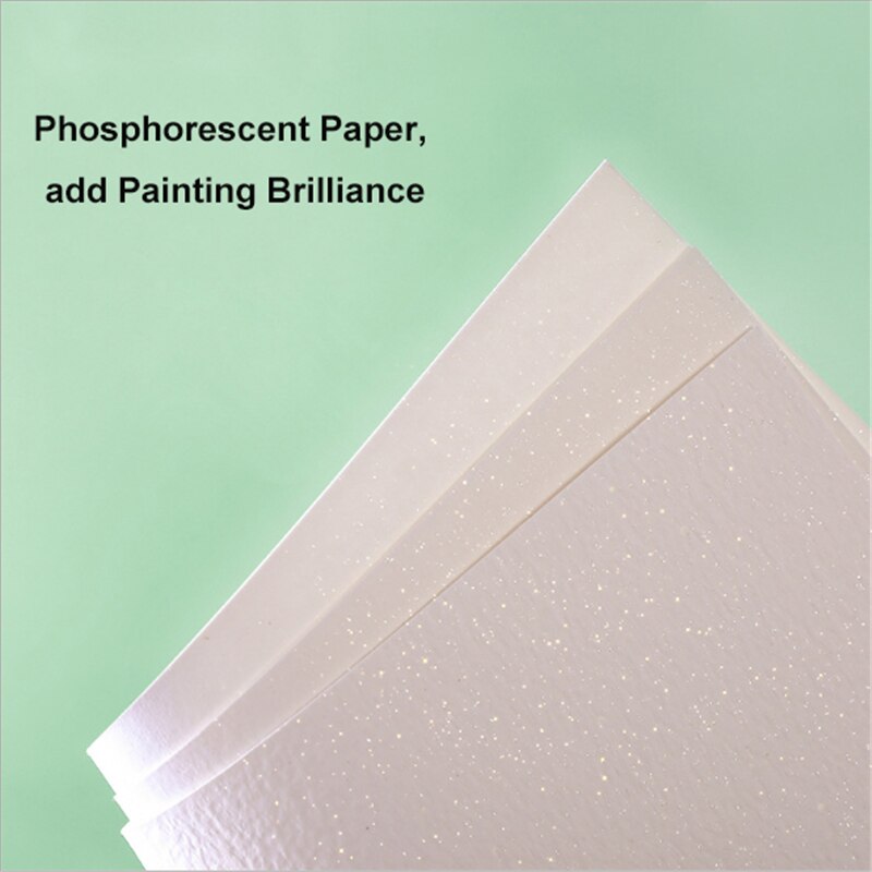 Papier aquarelle à paillettes phosphorescentes, 100% coton, 300g, 32K/16K, papier aquarelle à Double Texture, peinture au plomb