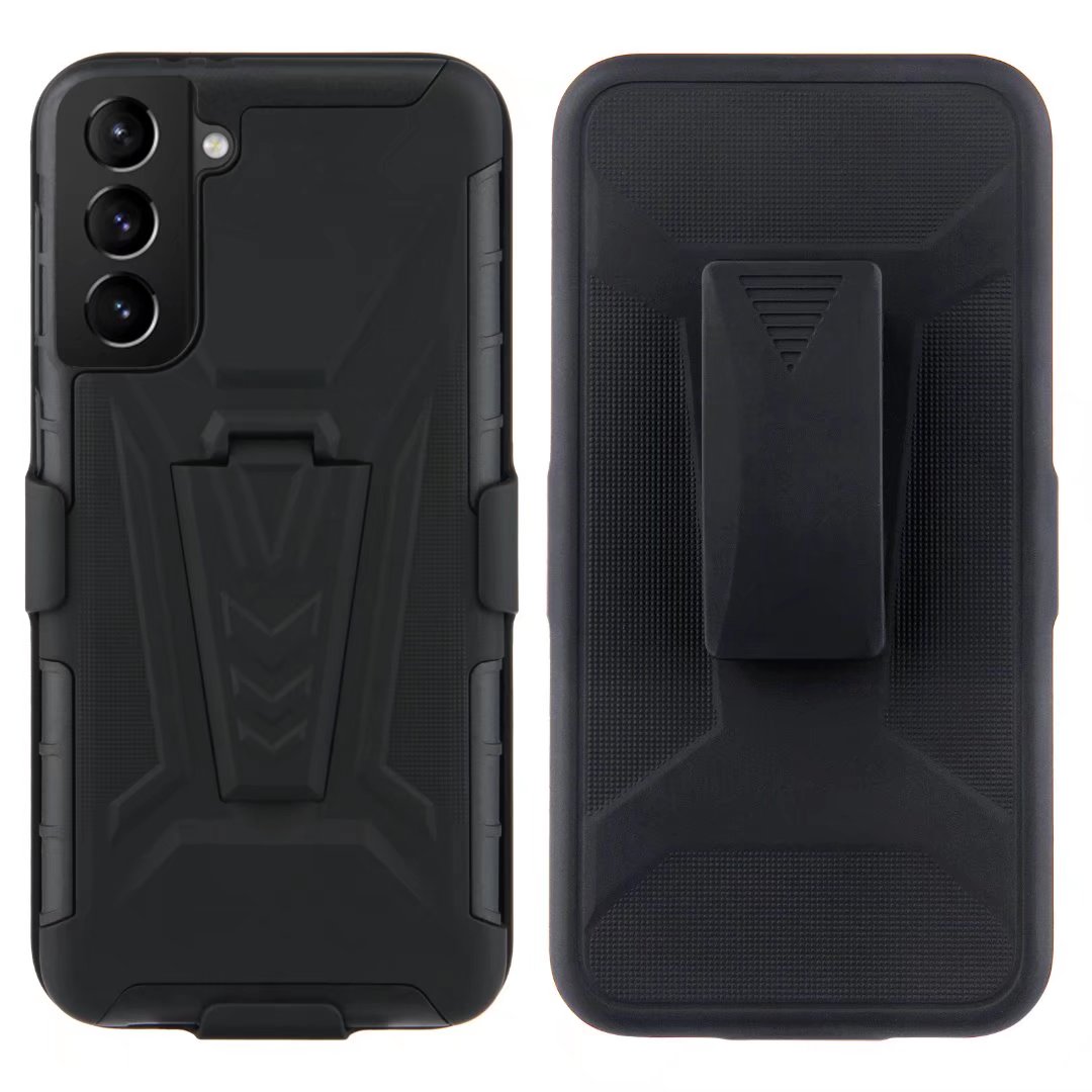 Combo Shell &amp; Holster Galaxy S22 5G/S22 Plus Case Slim Shell Case Kickstand Riemclip Voor samsung Galaxy S22 Ultra Case: Galaxy S22 Ultra
