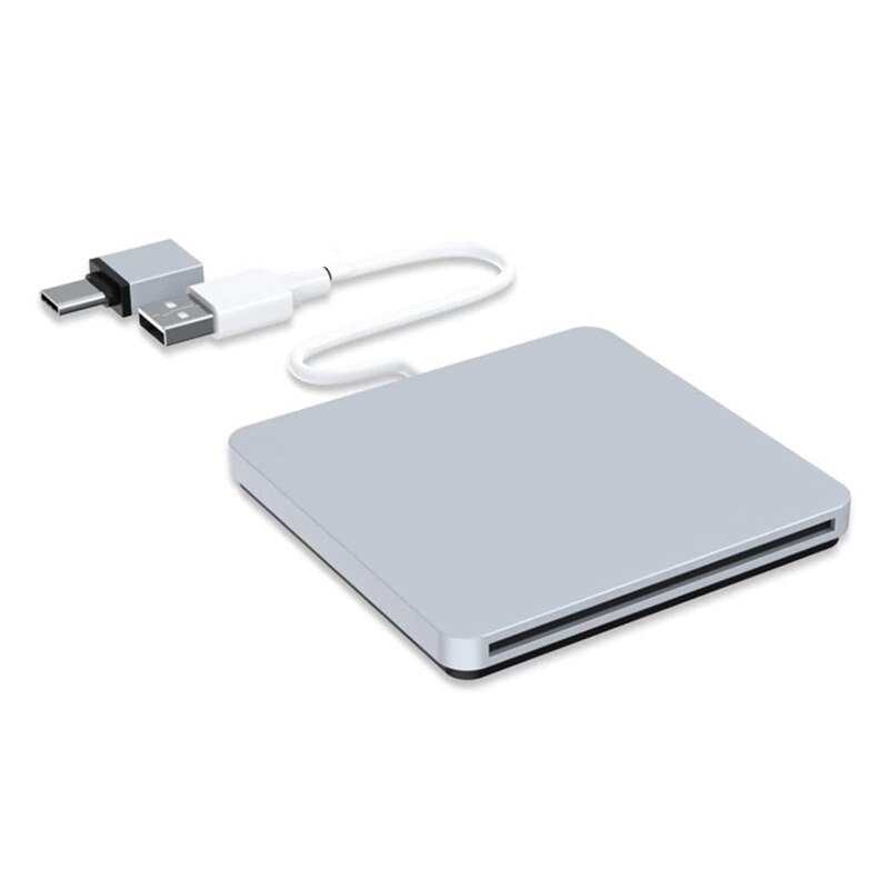 Externe Cd Dvd Drive Ultra-Dunne Usb Cd Dvd Brander Cd Dvd-speler Voor Laptop Mac Desktop: Default Title