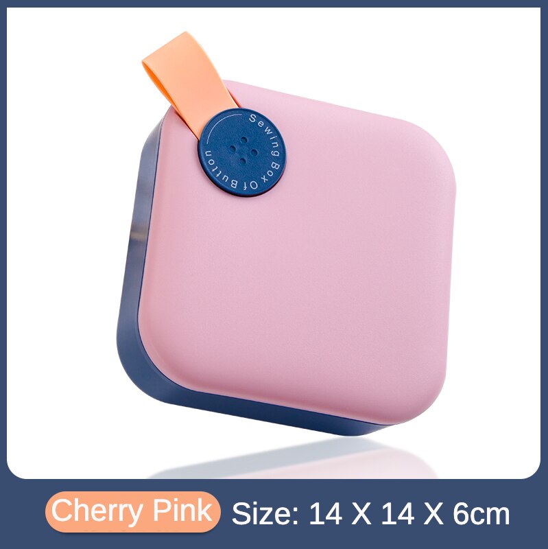 Household High-End Small Sewing Kit Handmade Sewing Kit Set Portable and Versatile Sewing Needlework Storage Box: Cherry Pink