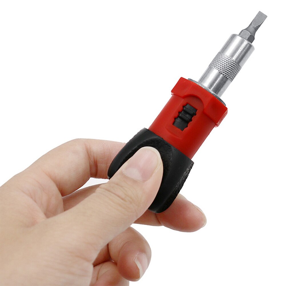 Adjustable Ratchet Small Stubby Magnetic Screwdriver Home Work Woodworking Hand Tool