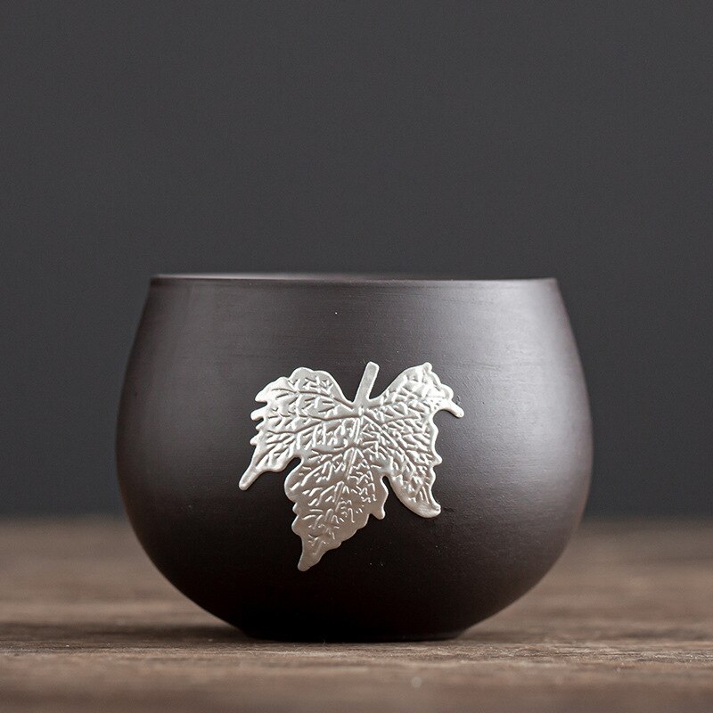 Purple Clay Tea Master Cup Ceramic Household Japanese Tea Set Single Large Teacup Individual Flower Single Tea Cup: d