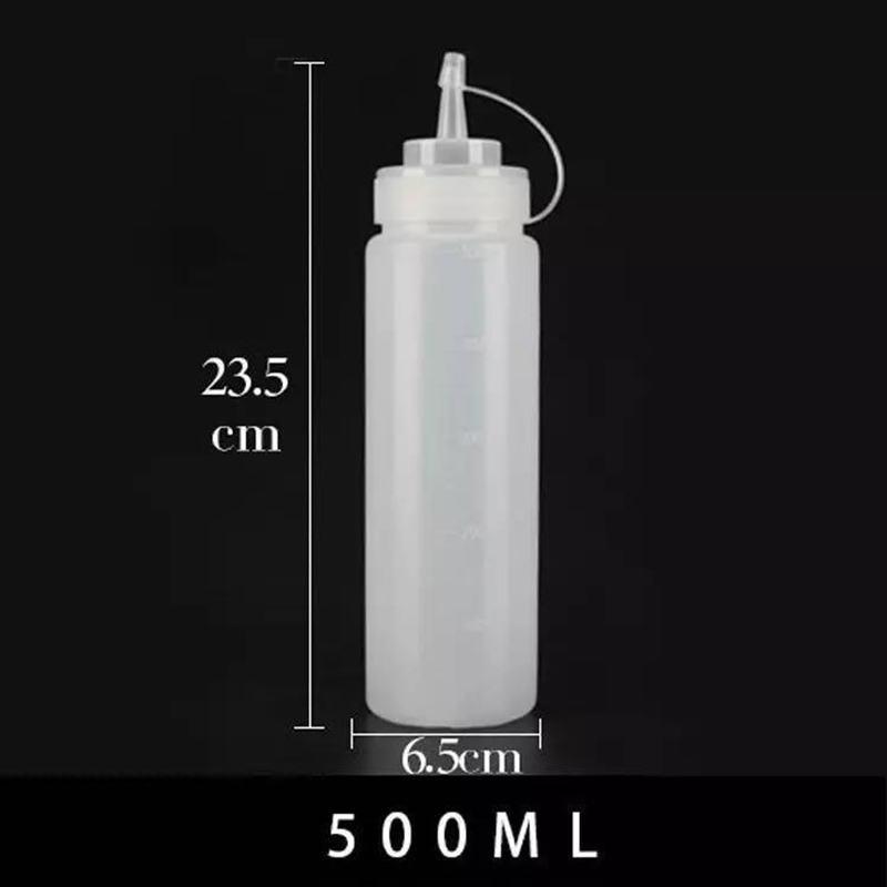 500ML Plastic Puntige Mond Knijptype Sausfles Gemaakt Milieuvriendelijke Materialen Schone Stofdichte Kruidenflessen: Default Title
