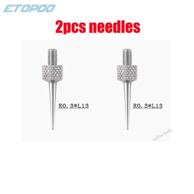 0-12.7Mm 25.4Mm Digitale Wijzerplaat Diepte Gage Met Harden Lichtmetalen Meetkop Dial Meters Diepte Indicator Meten instrument: 2pcs needles