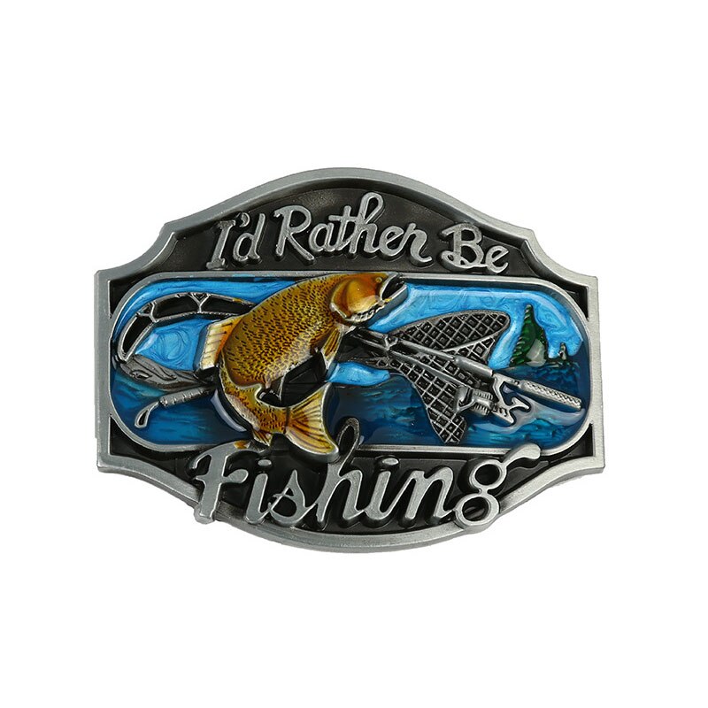 T-Disom I'd Rather Be Fishing Belt Buckle Men's Western Belt Buckles Suit For Belt Shopping: Default Title