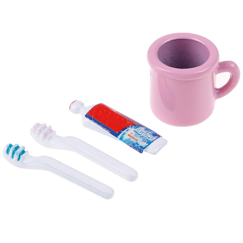 1Set 1:12 Dollhouse Miniature Mini Toothpaste Toothbrush Kitchen Furniture Toy Collectible Miniature Toys: 2