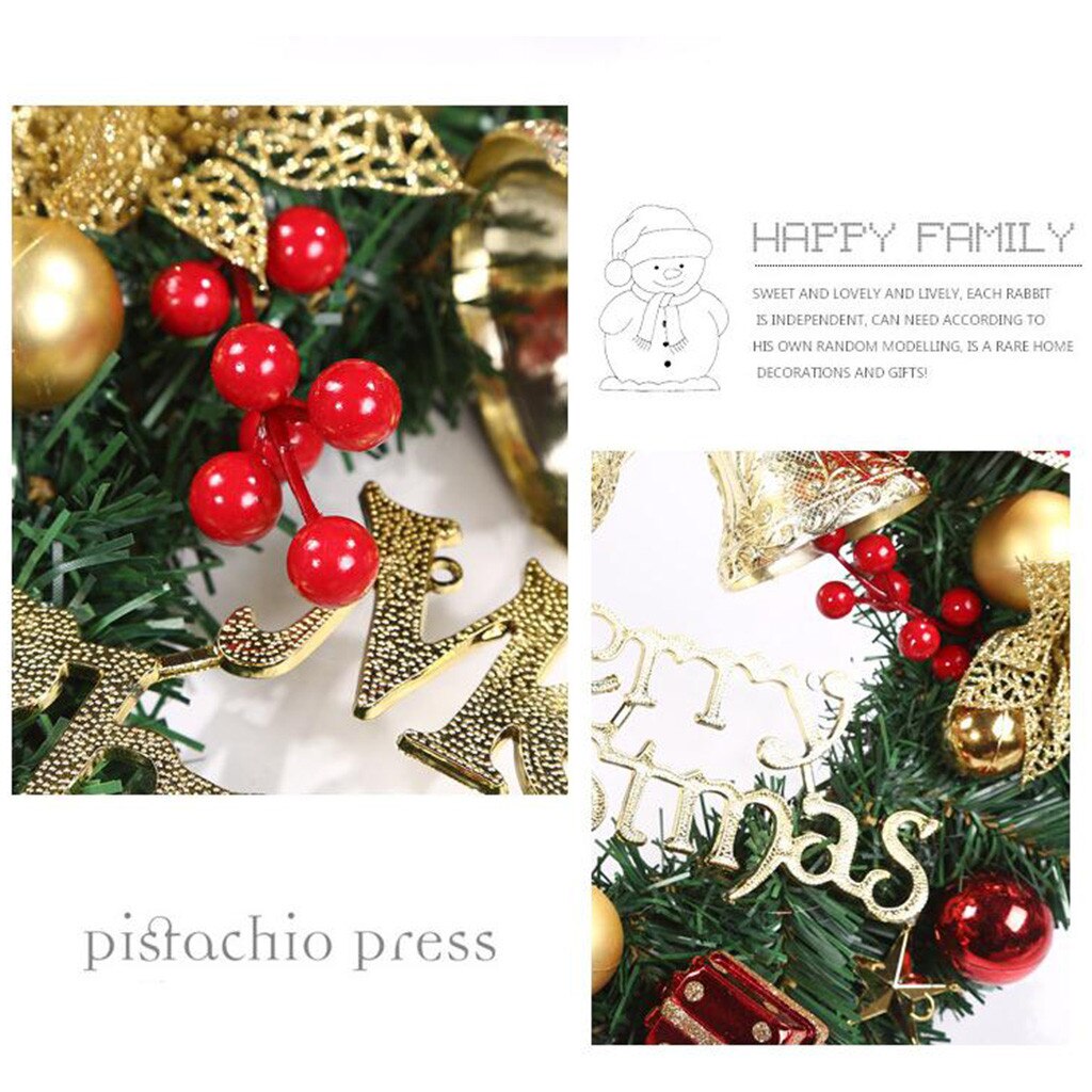 Merry Christmas Garland Arrangement Christmas Ornament Christmas Wreath Decorative Wreath 30CM Party arrangement garland decor