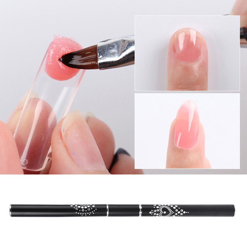 Nail Art Pen Dual-ended Painting Pen Toning Drawing UV Gel Brush Shiny Rhinestones Handle Nail Care Manicure Tool