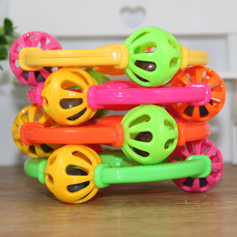 1pc Baby Toy Funny Little Develop Intelligence Plastic Hand Bell Rattles Christmas Birthday Toys for Kids