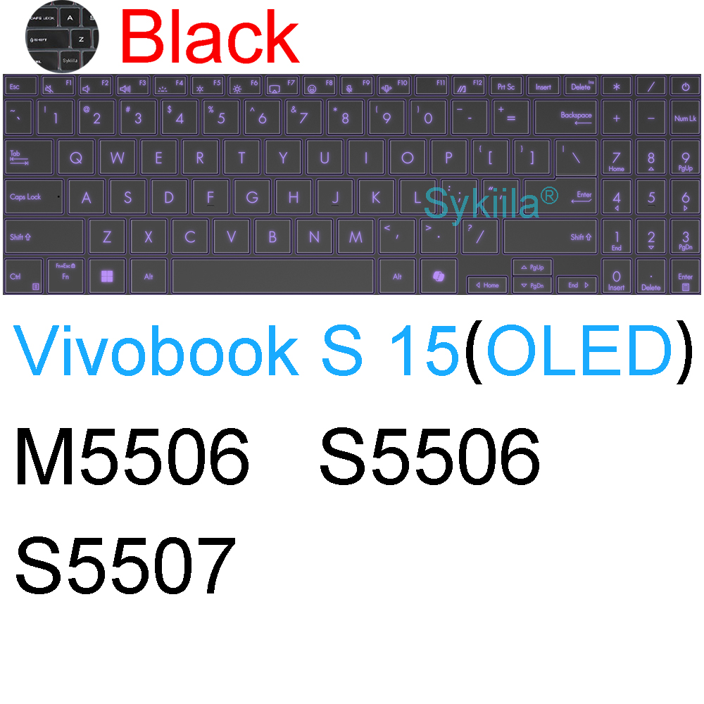 Housse de clavier pour ASUS Vivobook 15 Pro 15X OLED GO S S15 N6506 S5507 S5506 M5506 X1505 M1505 K3504, coque de protection en Silicone: Marron