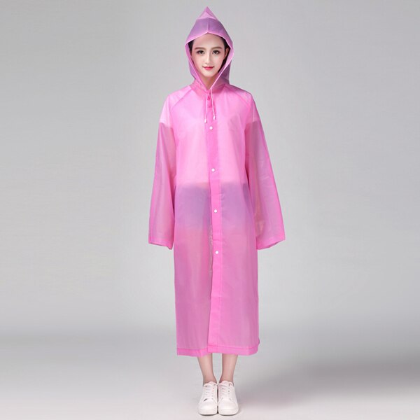 Manteau de pluie Transparent pour femme, imperméable, épais, Transparent, à la , pour le Camping: Rose