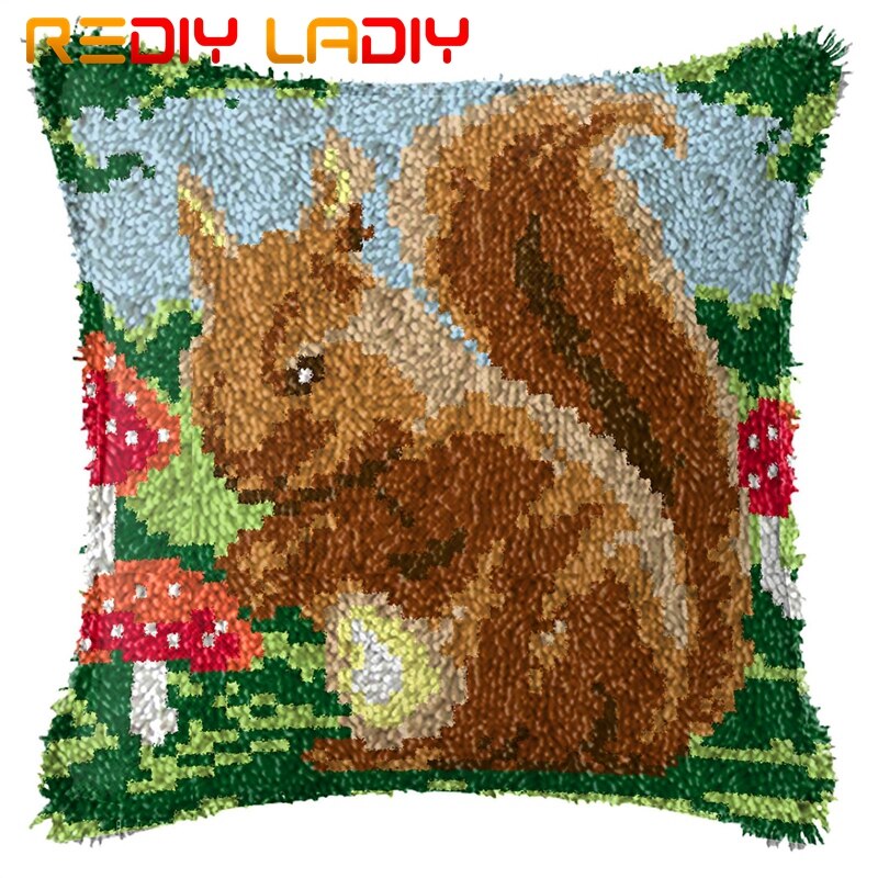 Coussin à Crochet avec baleine bleue, taie d'oreiller en toile pré-imprimée avec fil acrylique, Kit d'oreiller pour canapé et lit, décoration de la maison: BZ732