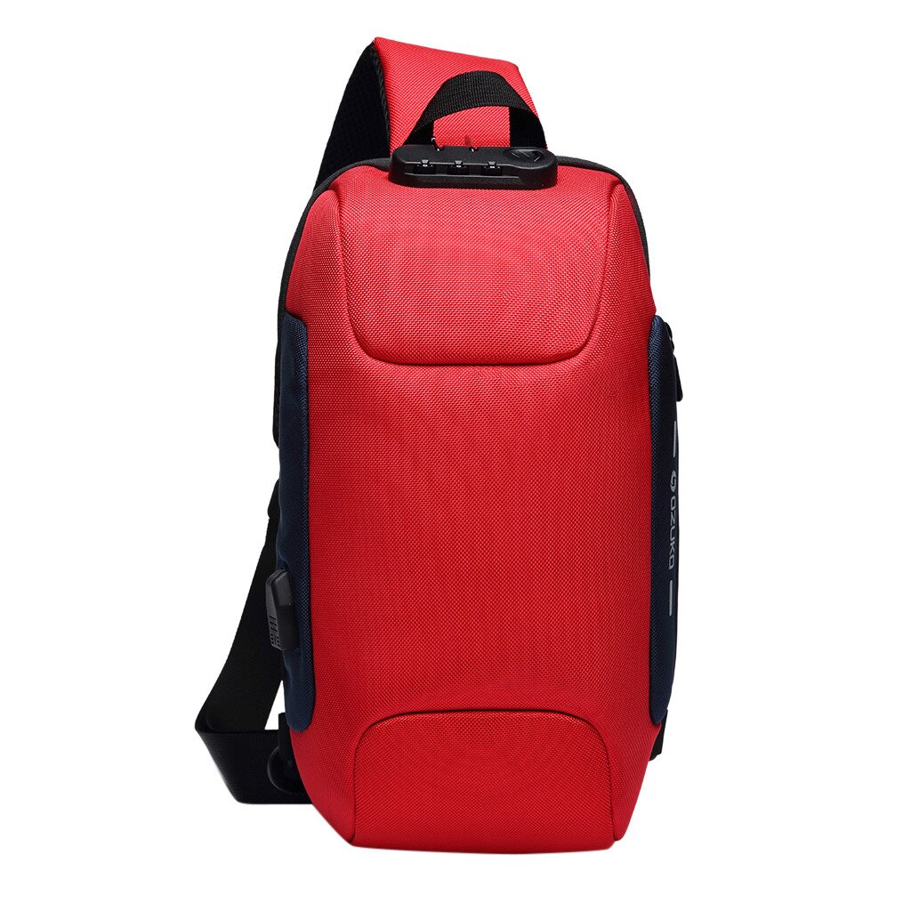 Casual summer OZUKO Multi-function Messenger Bag Anti-theft Waterproof Travel Chest Bag Shoulder Outdoor Bag: RD