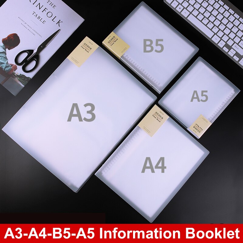 Loose Leaf Folder A3/A4/B5/A5 Transparent Detachable Folder Inner Core Document Bag Picture Storage Collection Book