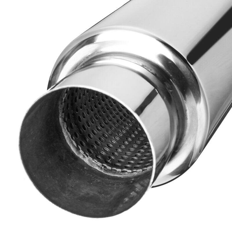 Car Exhaust Muffler 2.5 Inch Inlet Stainless Steel Universal Resonator 12 Inch Long Performance Muffler