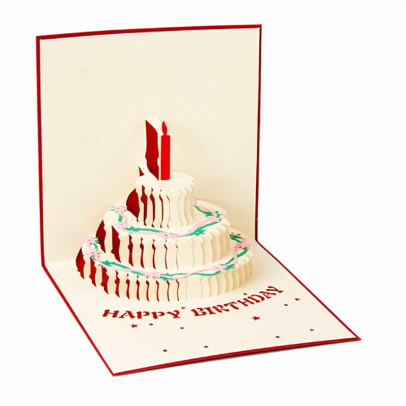 Birthday 3D Cake Card Theme Handmade Birthday Greetings Cards 3D Popup Cards Birthday Card