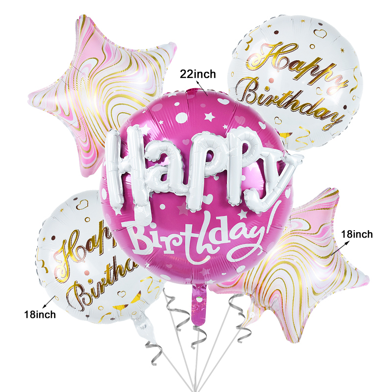 5 stk/sett bursdagsfest ballonger runde hjerte folie heliumballonger bryllup valentinsdag elsker deg dekorasjonsutstyr
