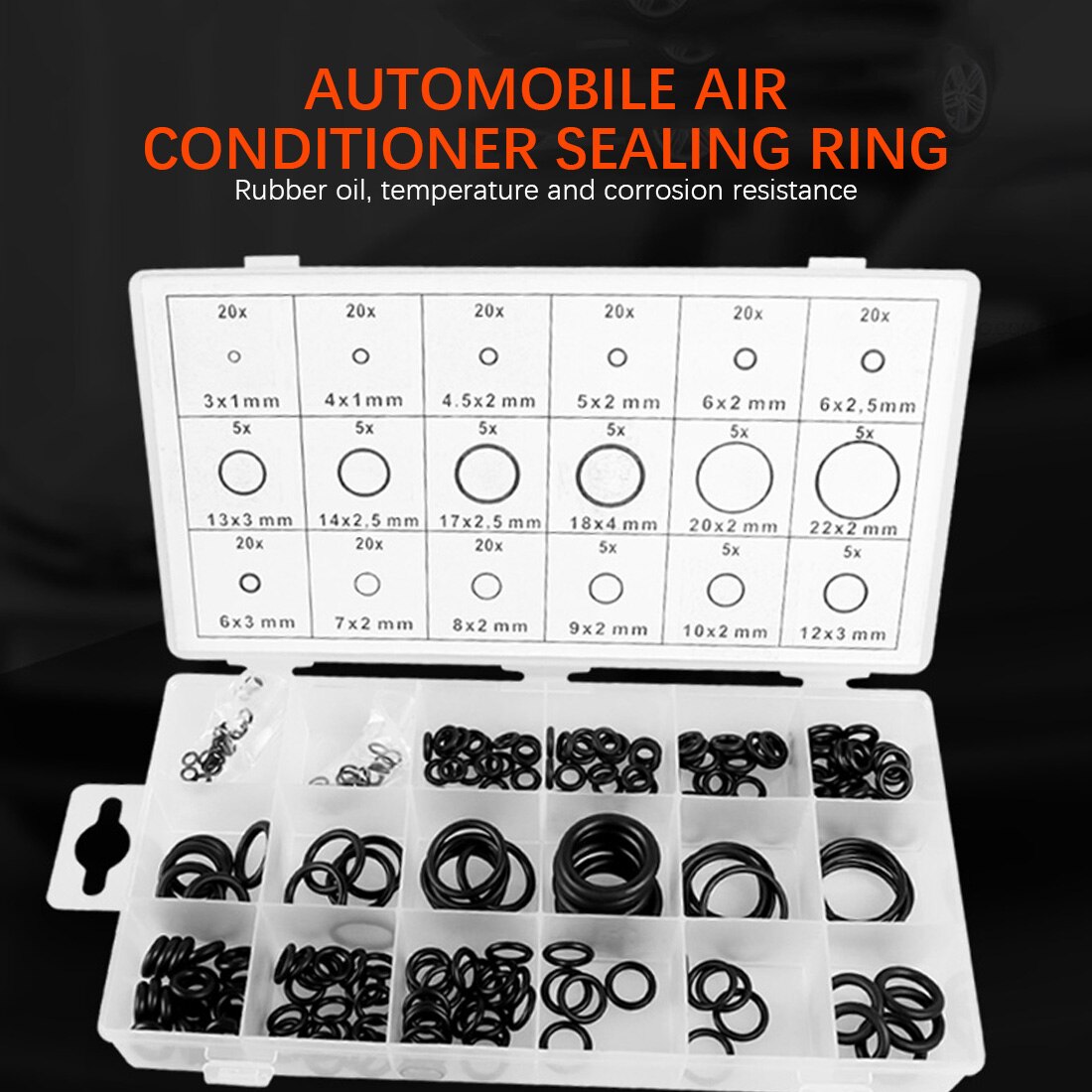 225 stücke O-Ring Washer Dichtungen Sortiment O-ringe Nitril Washer Auto Dichtungen Regendichtheit Gummi Ring Mit Plactic box Kit Set