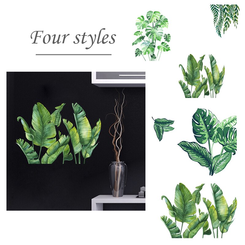 Kreatywna zielona ściana roślin naklejki tło ściana powrót liść salon dekoracja wnętrz naklejki ścienne