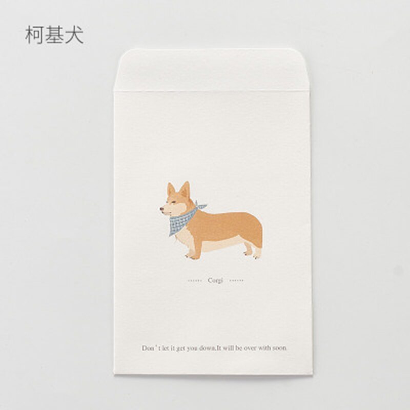 10 stk/sæt 16*11cm kawaii dyr sød hund mønster konvolutter til fest invitationer valentinsdag elskere besked kort: 5
