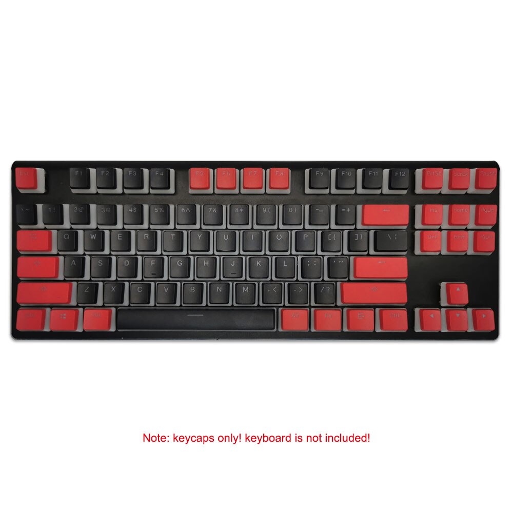 Pudding Keycaps PBT Doubleshot Keycap OEM Backlit Keycaps Shine Through Key Caps Mechanical Keyboard Red Keycap For Cherry MX: black
