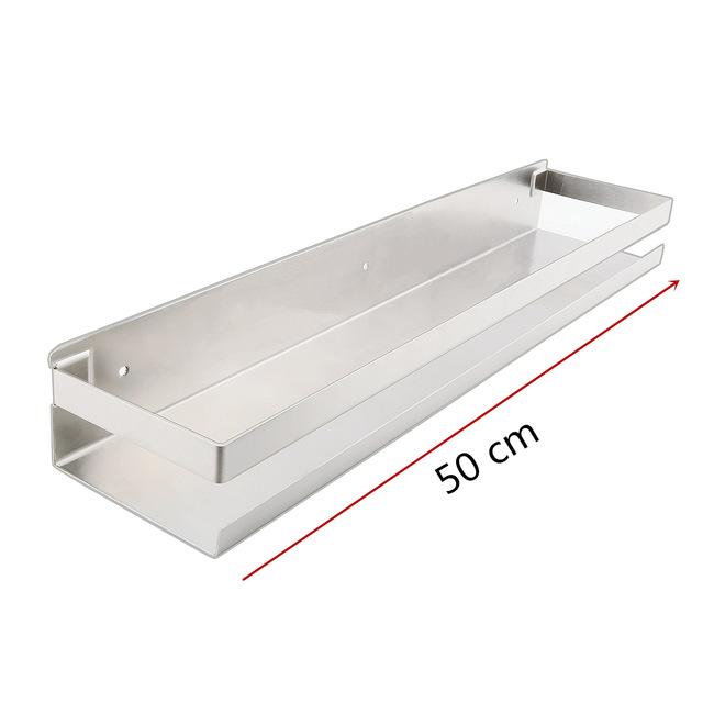 Estante de pared para baño, accesorio negro para ducha, champú y baño, estantes esquineros, estante de almacenamiento de 20cm-50cm: Brushed 50cm