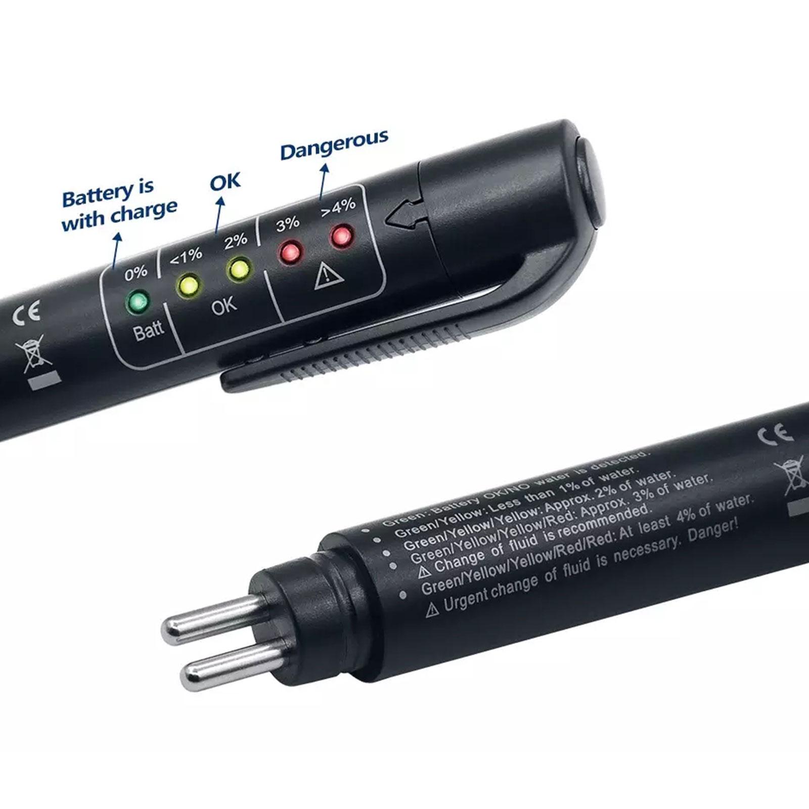 Testador universal de fluido de freio, ferramentas de diagnóstico de qualidade de óleo precisa, indicador led, caneta de teste de líquido, testador de óleo de freio automotivo
