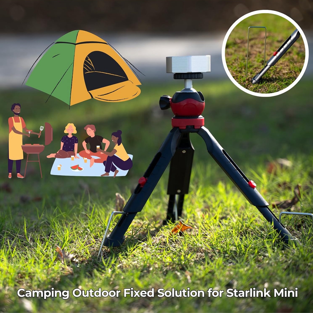 Tripé escalável para starlink mini conjunto de suporte de metal com adaptador tripé portátil ângulo ajustável para starlink mini acessórios