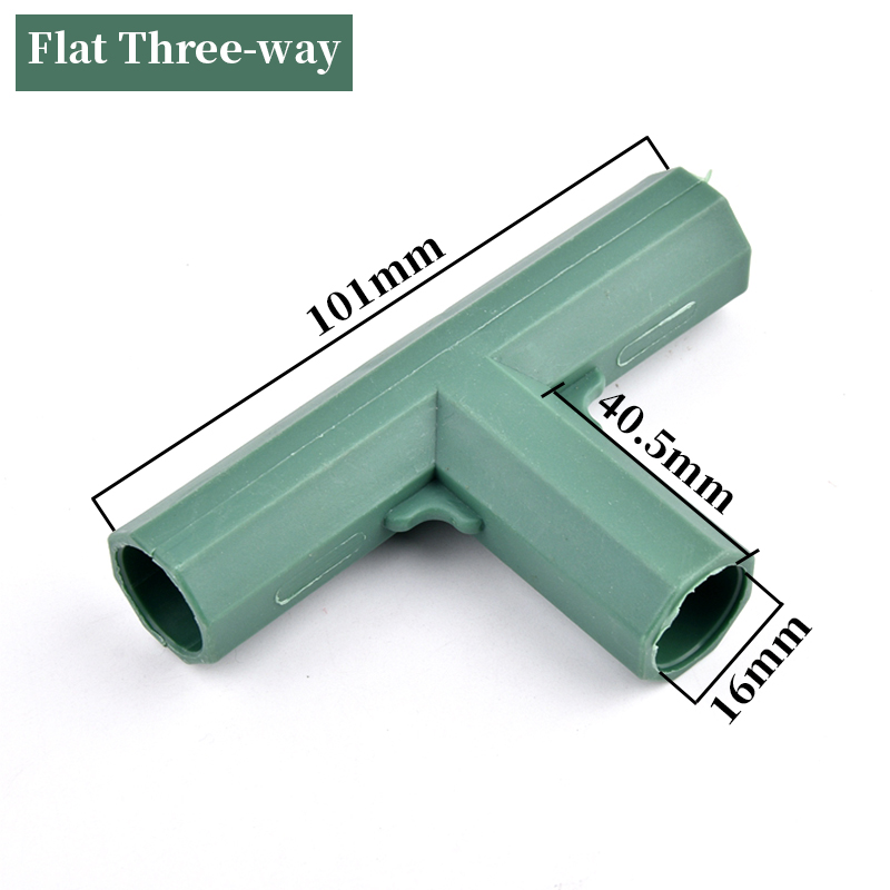 16mm Plant Flower Stand Connector Gardening Plant Stakes Edging Corner Connection Wardrobe Greenhouse Frame Building Fittings: M / Orange