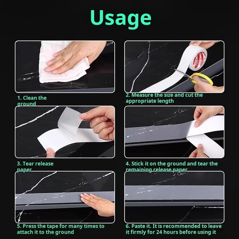 Anti-Slip Tape, Self-Adhesive Wear-Resistant Non-Skid Transparent Silicone Pad, Grid Pattern Waterproof Anti-Slip Grip Strip