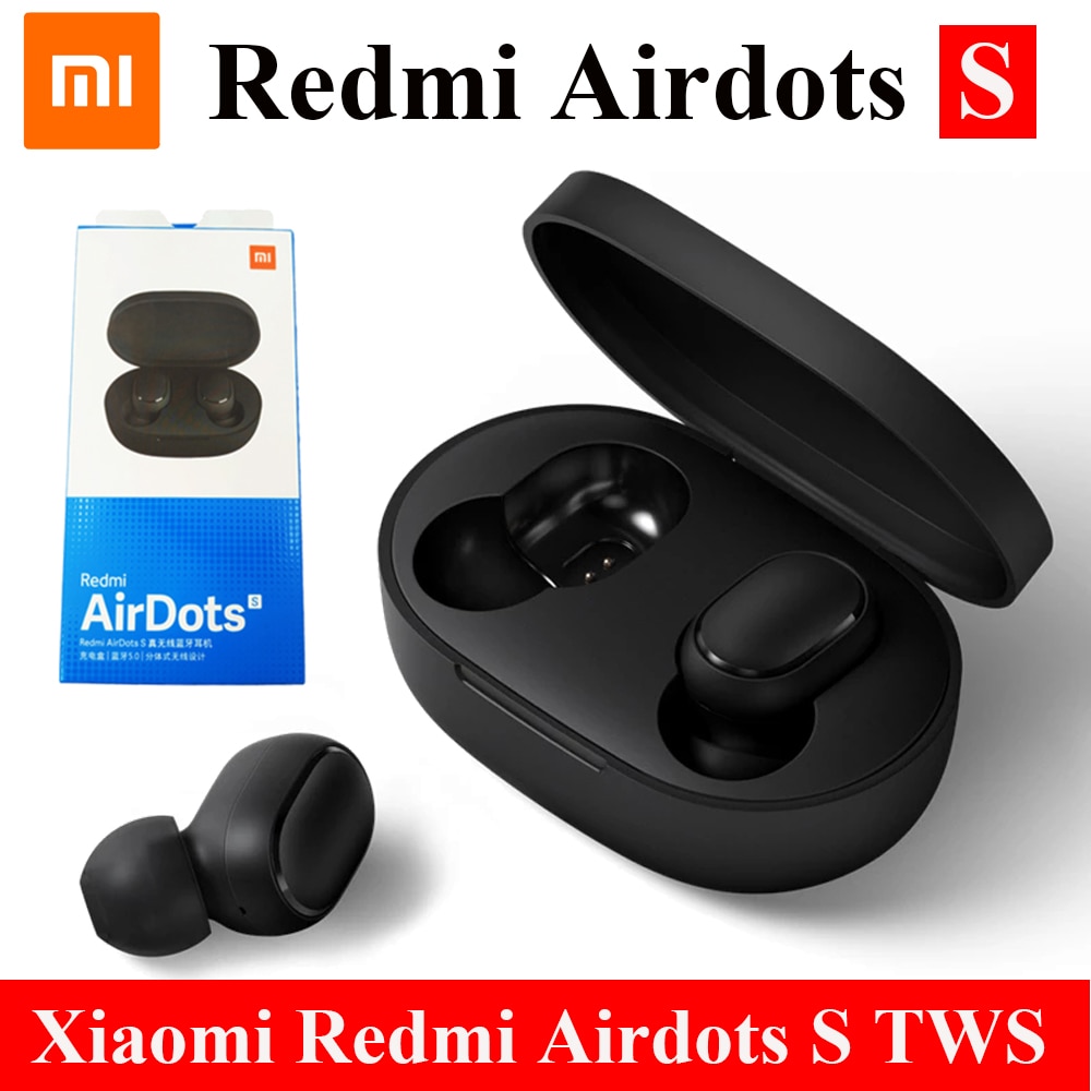 Original Xiaomi Redmi Airdots S TWS Bluetooth 5.0 Earphone Stereo Bass With Mic Handsfree Earbuds Noise reduction TWSEJ05LS