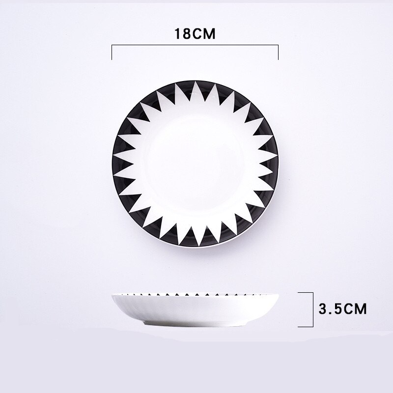 1 Pcs Europese Stijl Diner Plaat Eenvoudige Service Plaat Disc Taart Plaat Westerse Voedsel Steak Disc Keuken Board Schotel bestek Set: m