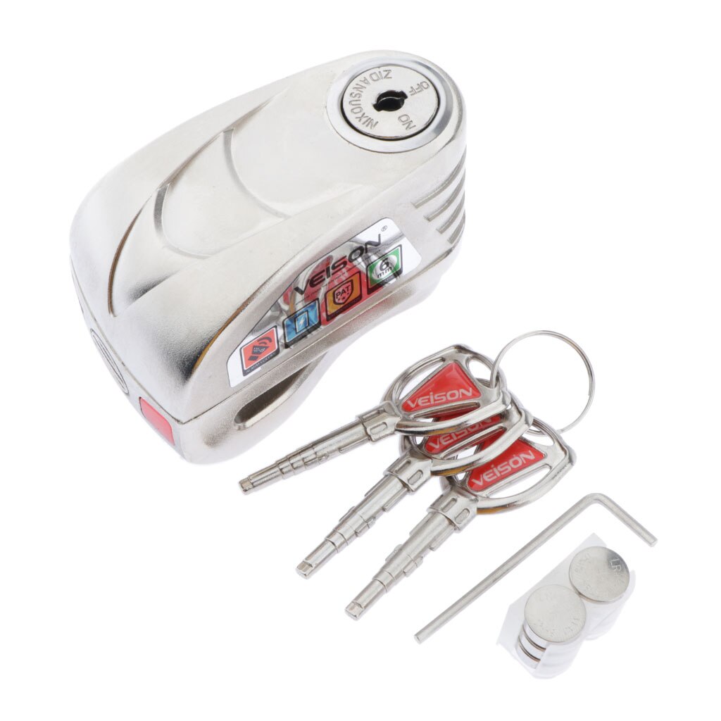 Motorcycle Waterproof Alarm Lock Aluminum Anti theft Wheel Disc Brake Alarm Lock 130db Motorcycle Bike Metal Disc Lock