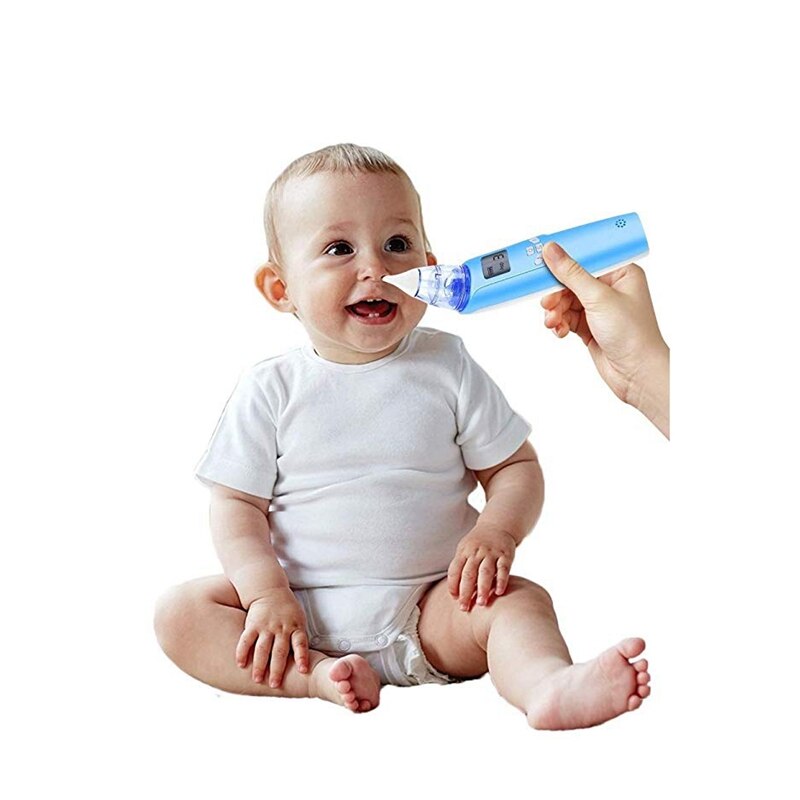 Elektrische Baby Nasen Saug Gerät-Batterie Betrieben Nase Reiniger und Nase Saugnapf-Einstellbare Einstellungen und Wiederverwendbare Tipps: blau