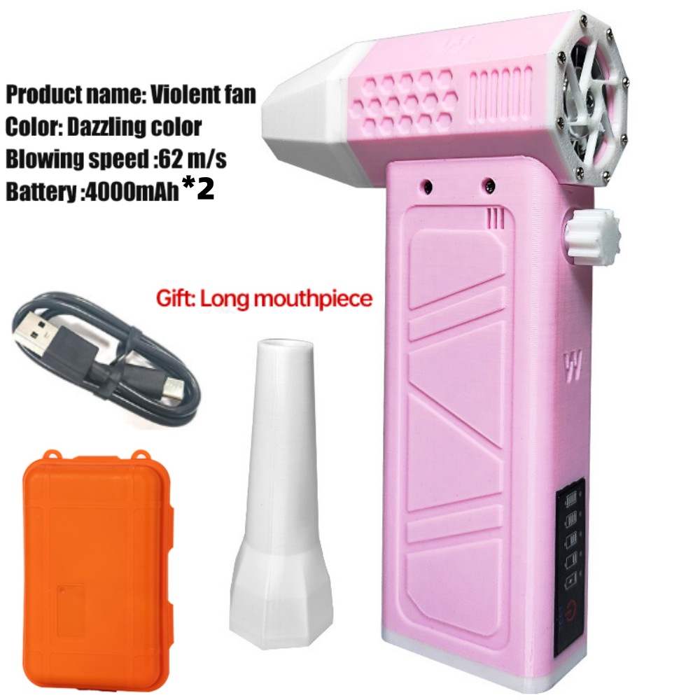 Potente ventilador de aire, ventilador de conducto de alta velocidad, mini ventilador Turbo Jet 140000 RPM Velocidad del viento 62 m/s Turbo Ventilador Motor sin escobillas Ventilador violento: Grey