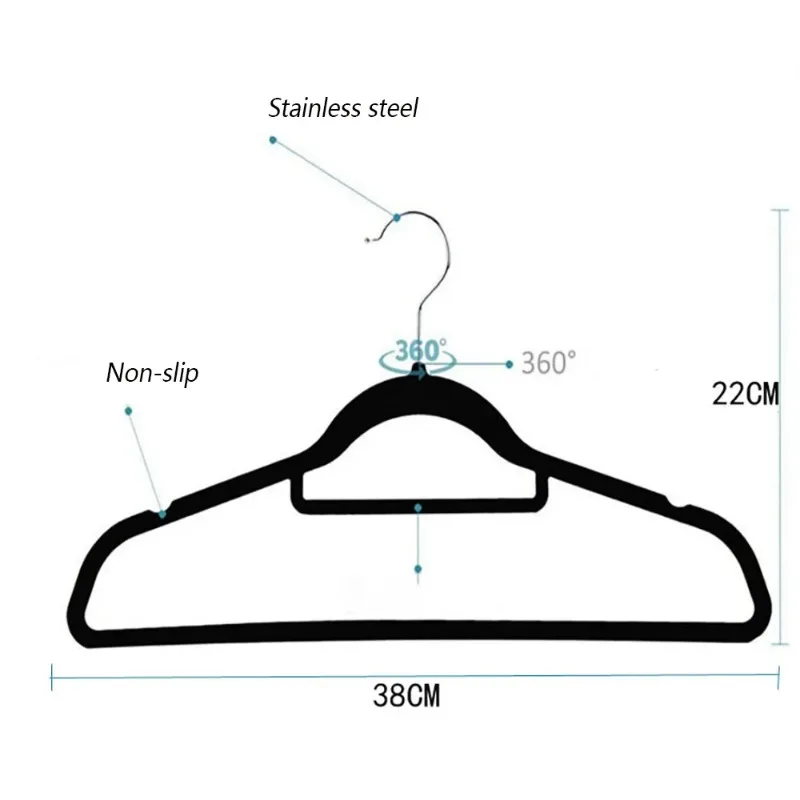 5/10/20 Stuks Kleding Jas Fluwelen Hangers Anti Slip Luxe Gevlokte Broek Rok Opberghaak Hanger Kast Kleerhangers