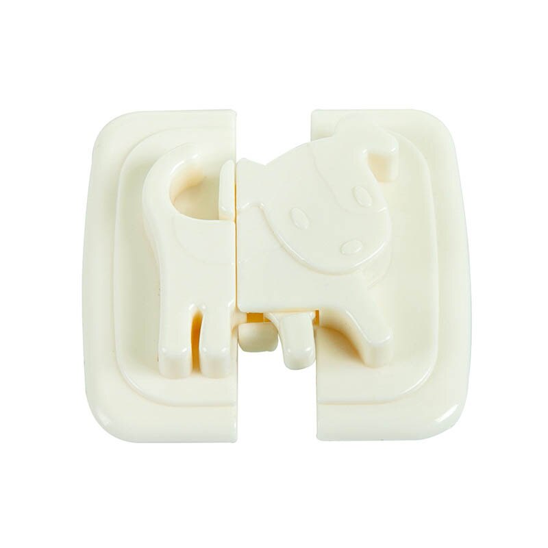 Verrou de sécurité en plastique pour enfants et bébés, 1 pièce, multifonction, pour réfrigérateur, toilettes, accessoires de porte d'armoire en forme de chiot: WHITE