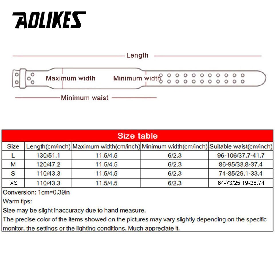 AOLIKES Wide Weightlifting Belt Bodybuilding Fitness belts Barbell Powerlifting Training waist Protector gym belt for back