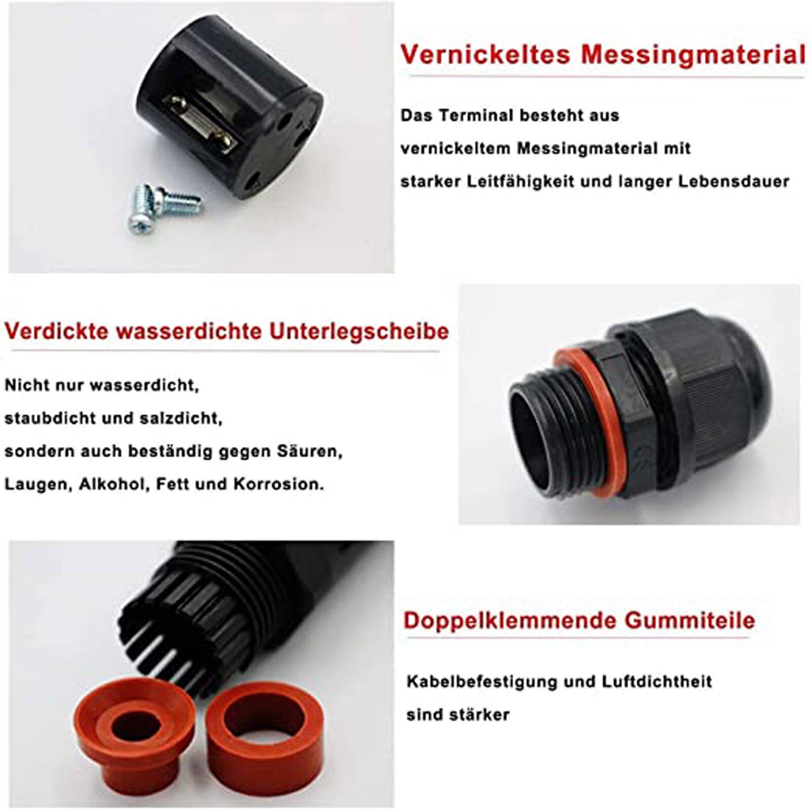 6PC Junction Box Waterproof UV Sunproof Outdoor Multiple ways Plastic Electrical Junction Box Case Cable Wire Protect Connector
