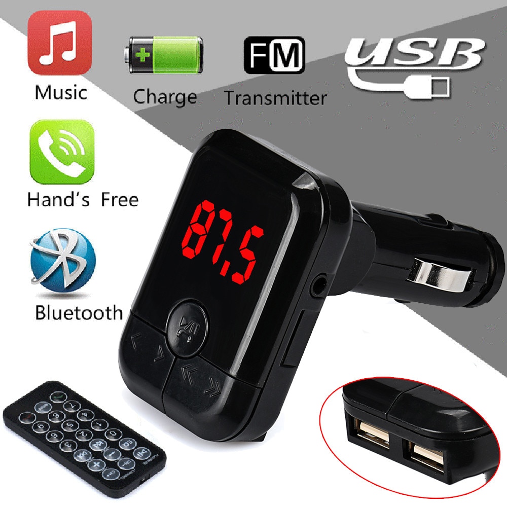 Multifunctionele Intelligente Draadloze Bluetooth Fm-zender Modulator Carkit MP3 Speler Dual USB Charger Adapter Modulator H205