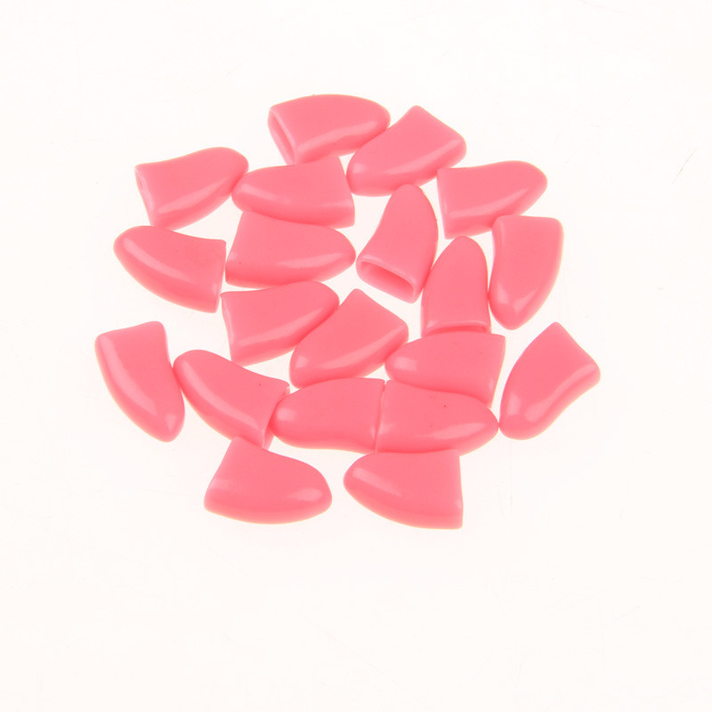 20 piezas perro tapones para uñas de gato suave de silicona Anti-cero pata de Protector de la cubierta del perro del garra aseo manicura gato perro de cuidado de uñas: 20pcs Pink