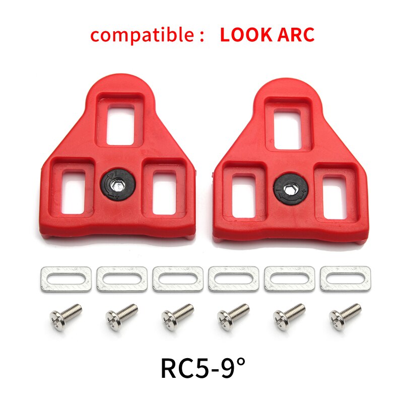 Wellgo Bicycle Pedals Cleats Accessories RC7 Black/Red road bike shoes Cleats Locking Plate / Splint compatible with LOOK KEO: RC5 Red