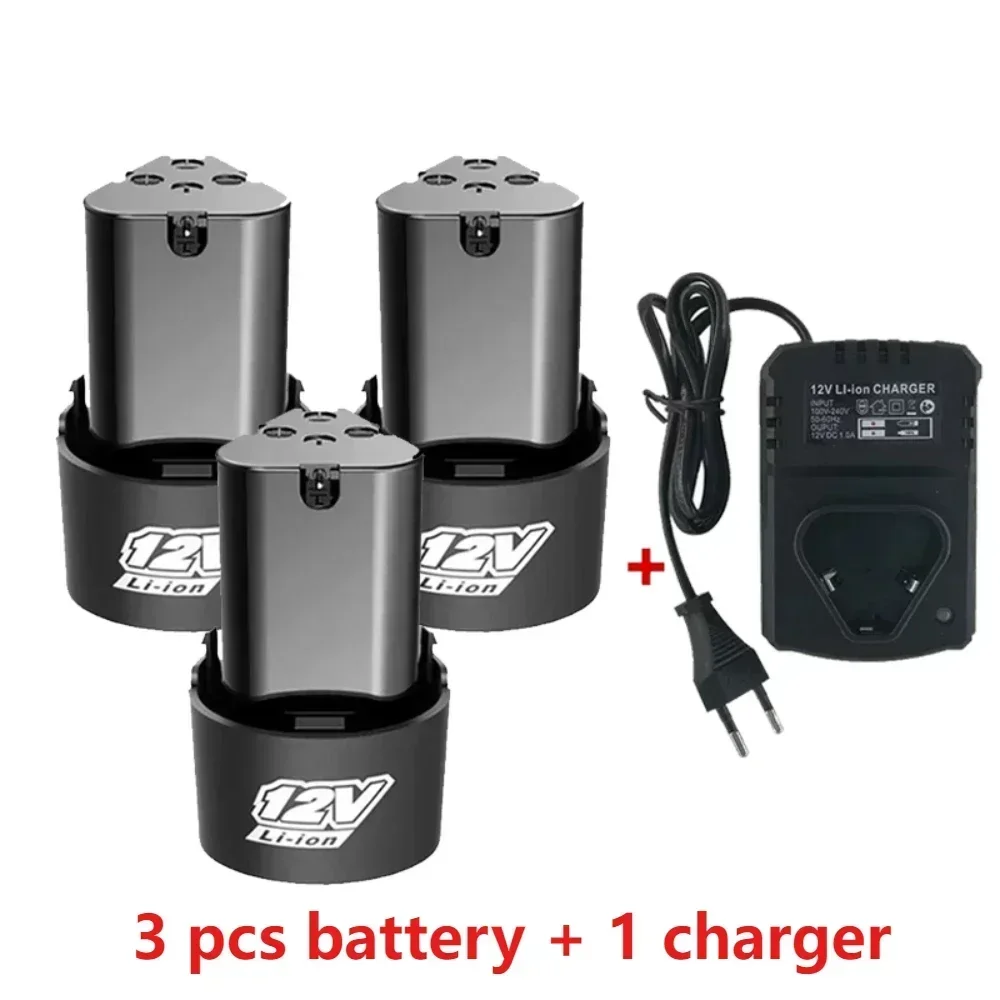 Nuevas baterías recargables de iones de litio de 12 V adecuadas para taladro eléctrico, destornilladores eléctricos, amoladoras angulares, etc. Herramienta eléctrica: YELLOW